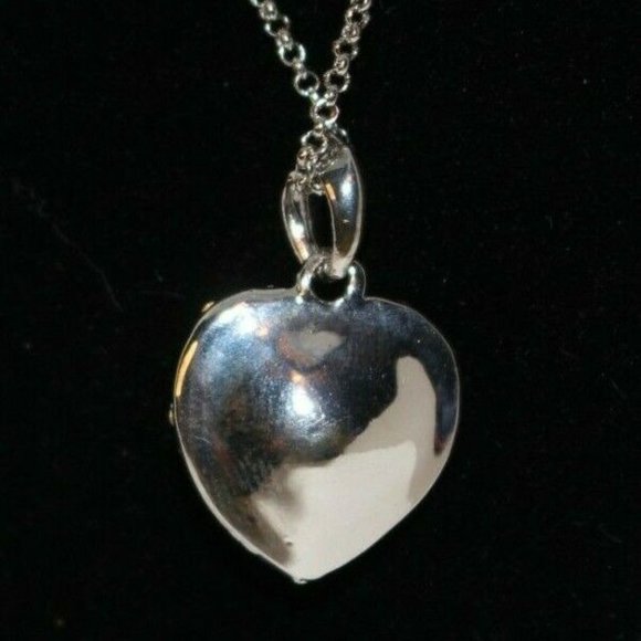 Pink Love Heart CZ Silver Pendant Chain Necklace 16" +2" extender - Picture 2 of 4